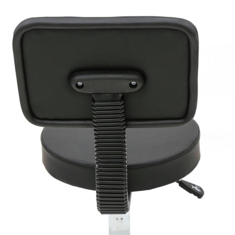 Adjustable Salon Stool with Back Support - Black Round Seat