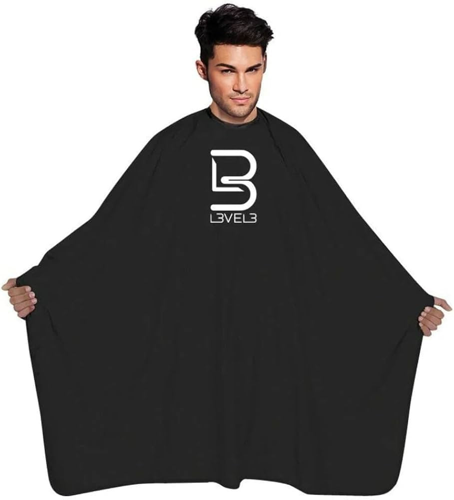 Professional Hair Cutting Cape Black - Heavy Duty Waterproof Salon Smock
