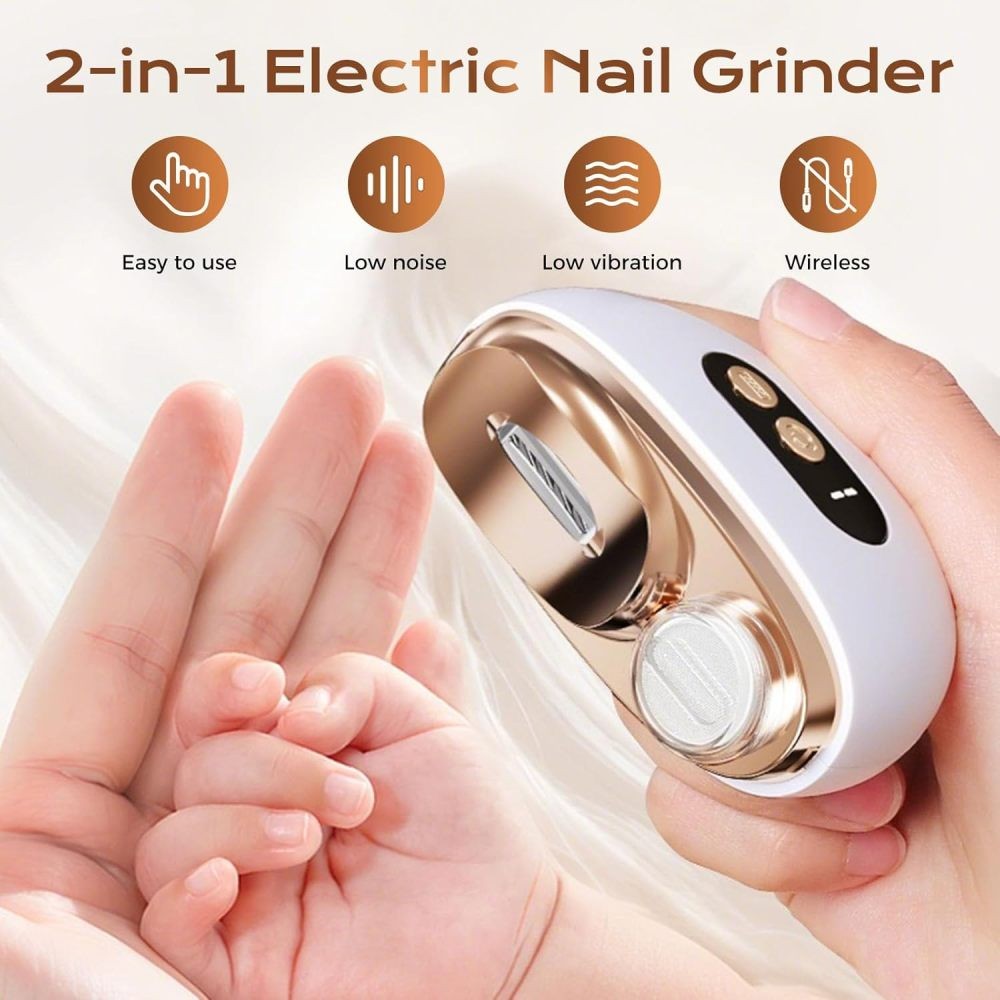 Electric Nail Clipper with LED Light & 3-Speed Trimmer for Nails