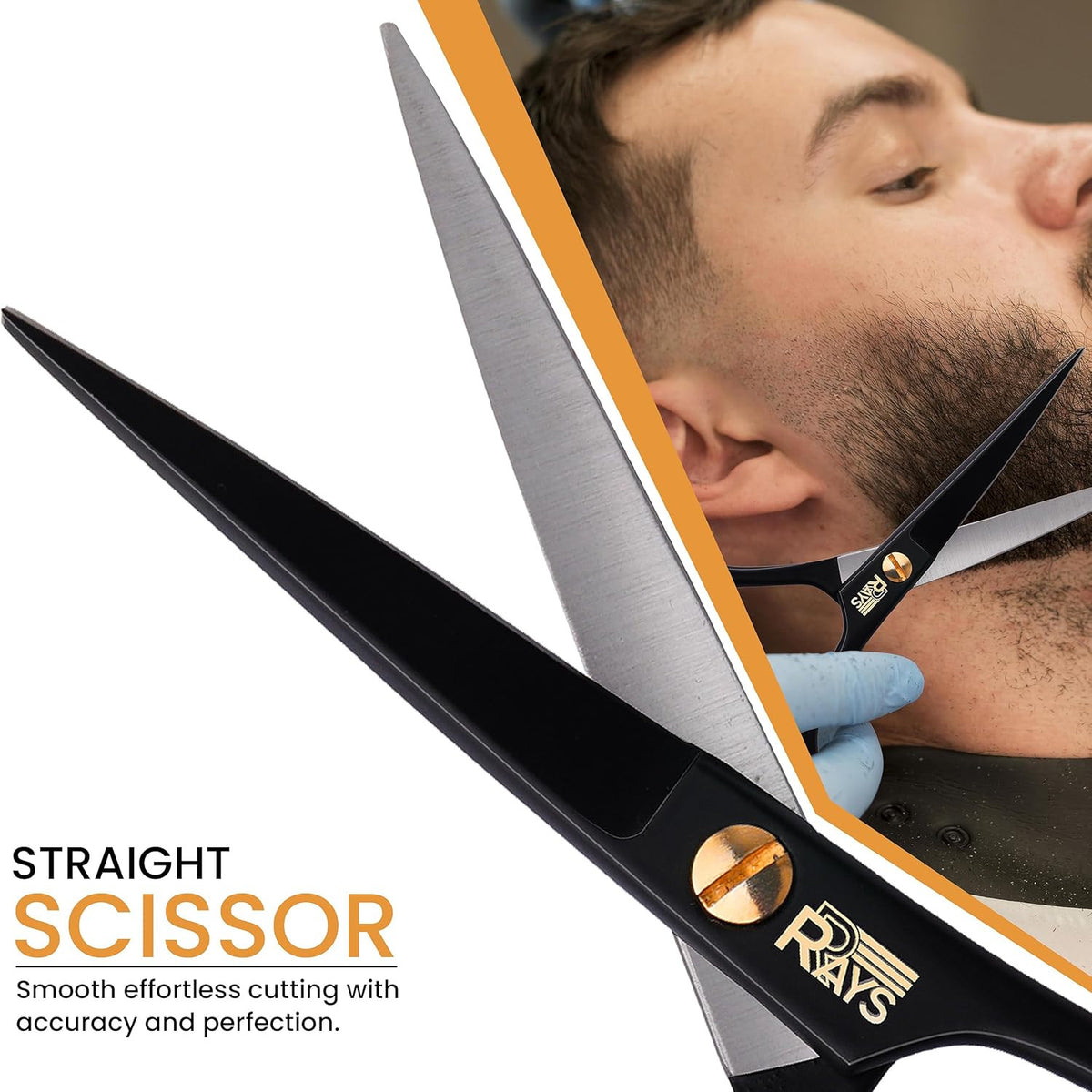 German Mustache Scissors for Men with Beard Comb & Travel Pouch - 5 Inch