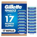 Gillette Mach3 Turbo Razor Blade Refills - 17 Count for Men’s Shaving