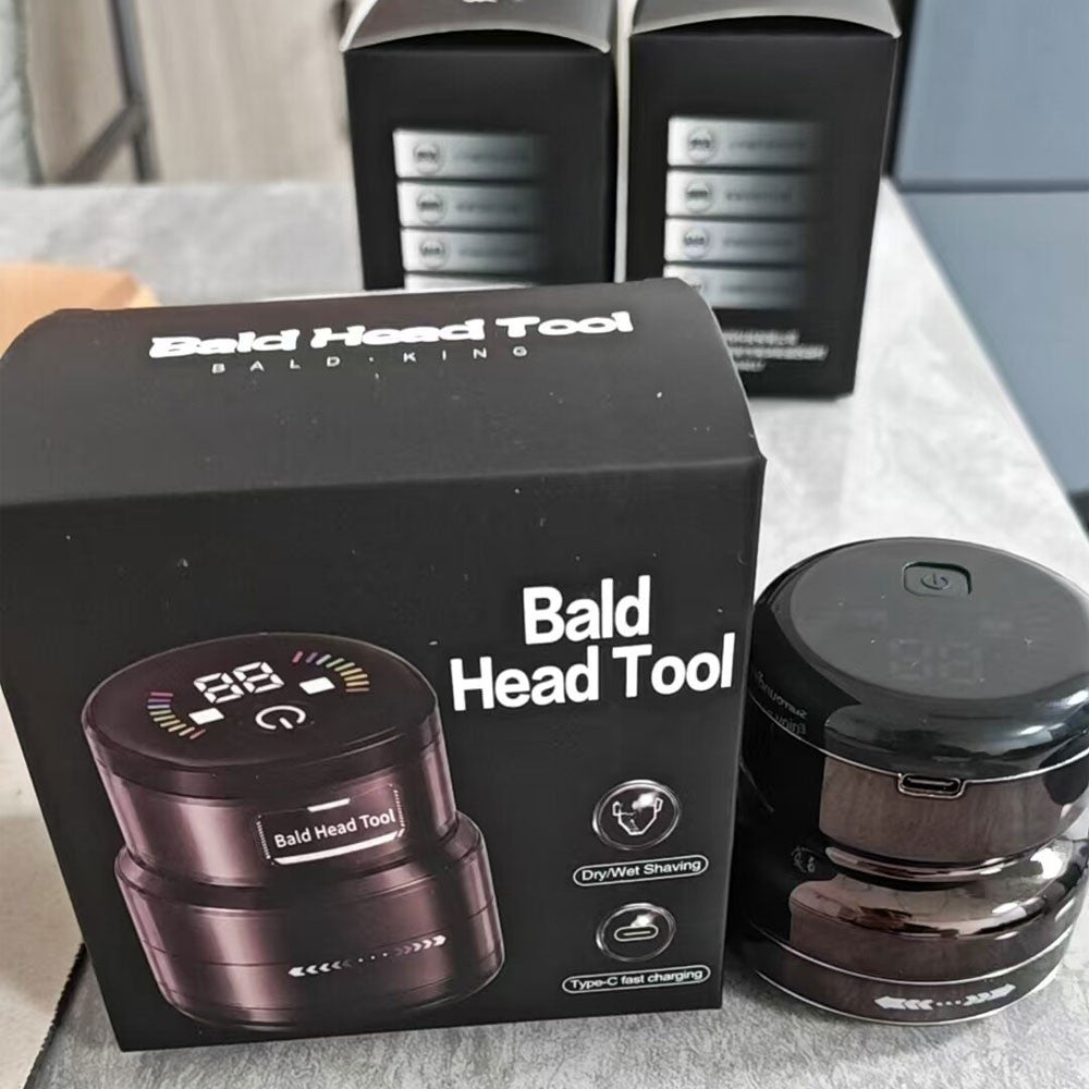 2-in-1 Electric Bald Head Shaver & Beard Trimmer - Rechargeable & Washable