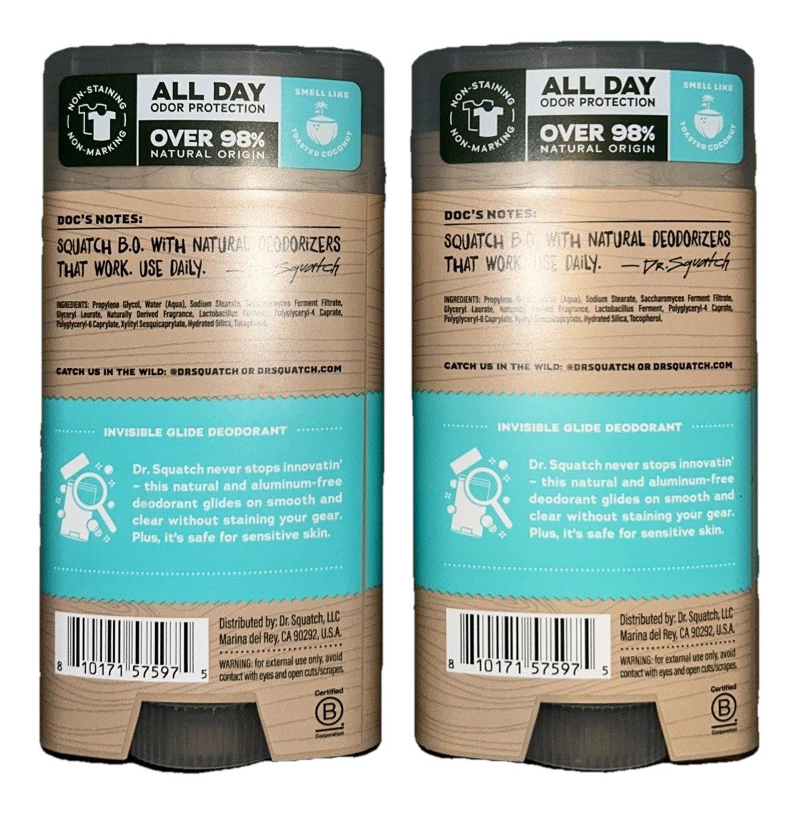 2-Pack Coconut Castaway Invisible Glide Deodorant - Non-Staining, 2.65oz