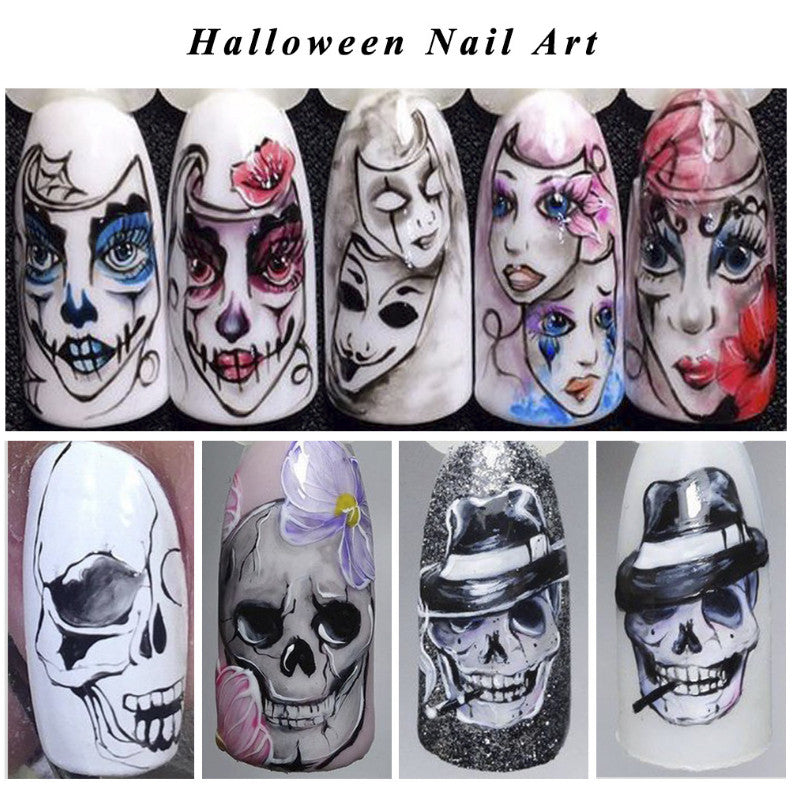 Halloween Day of the Dead Nail Art Stickers - 25 Sheets