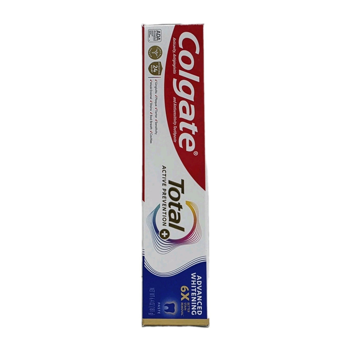 Colgate Total Advanced Whitening Toothpaste 6 Pack - 6.4oz Each, Fluoride Enamel Care