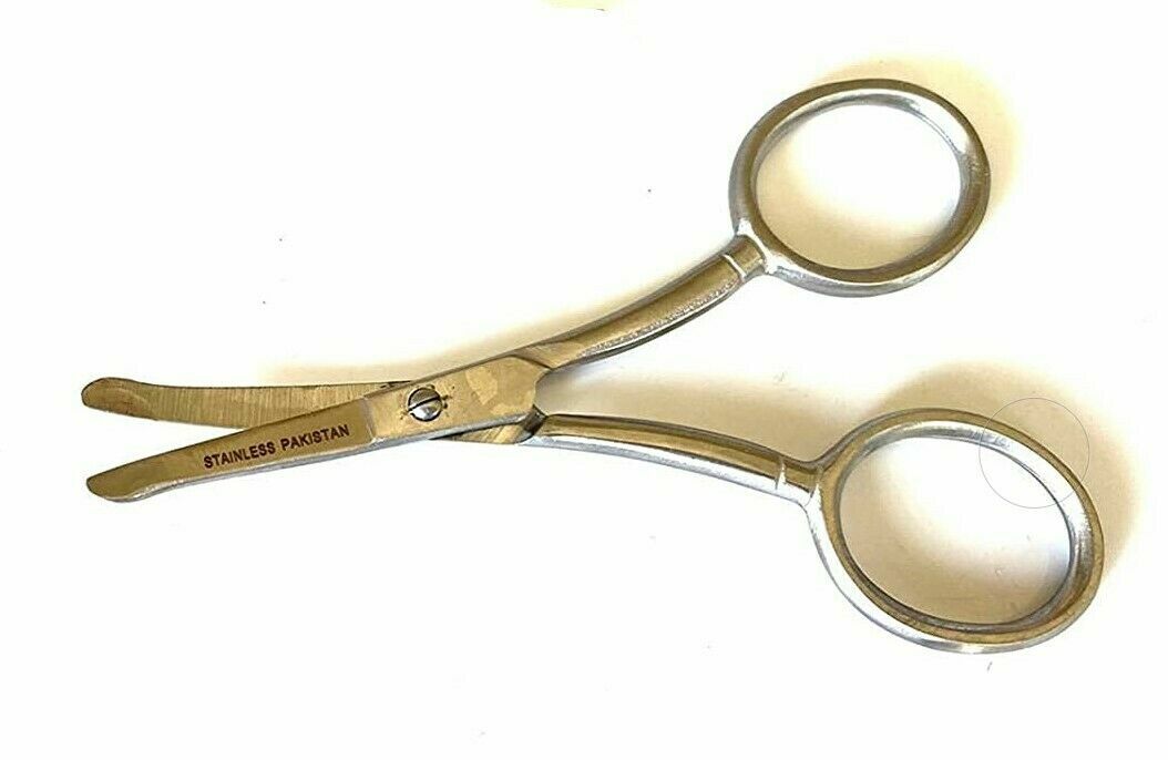 3.5-Inch Curved Mustache Nose Ear Beard Hair Trimmer Scissors Safety Tips