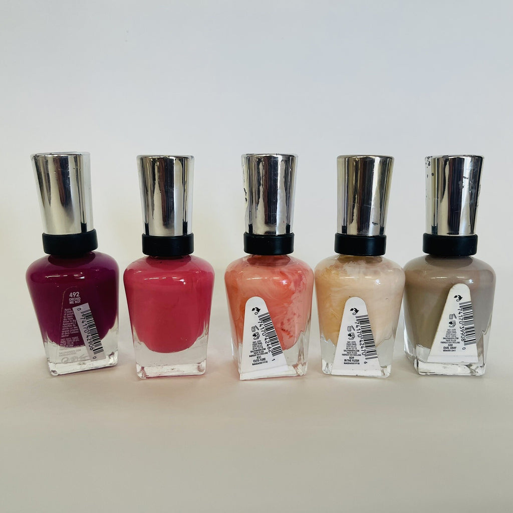Set of 5 Glitter Nail Polishes for Manicure and Nail Art