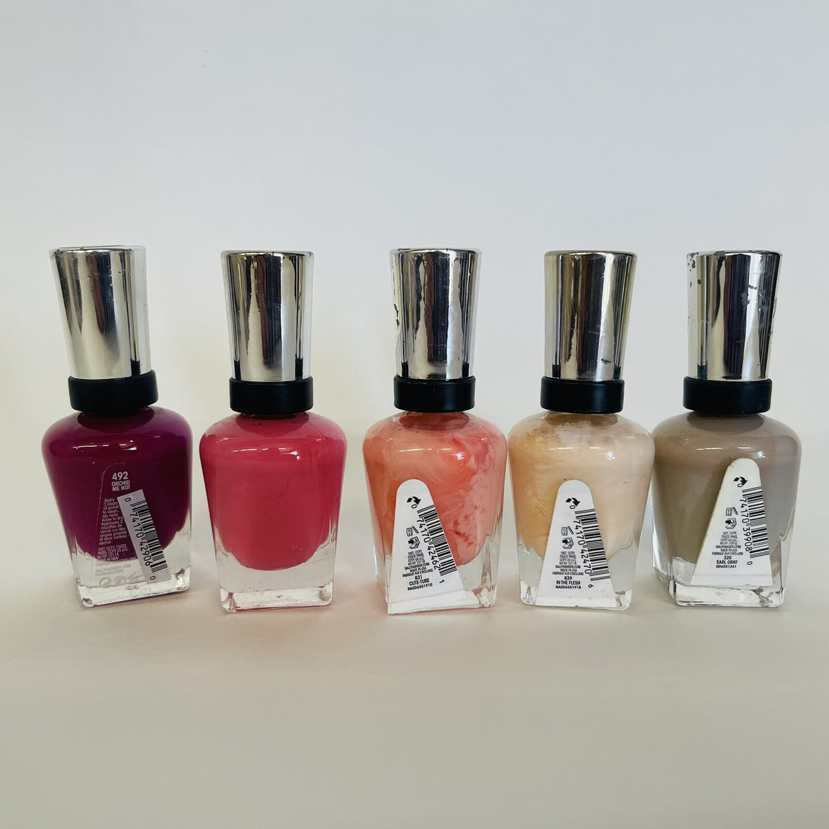 Set of 5 Glitter Nail Polishes for Manicure and Nail Art