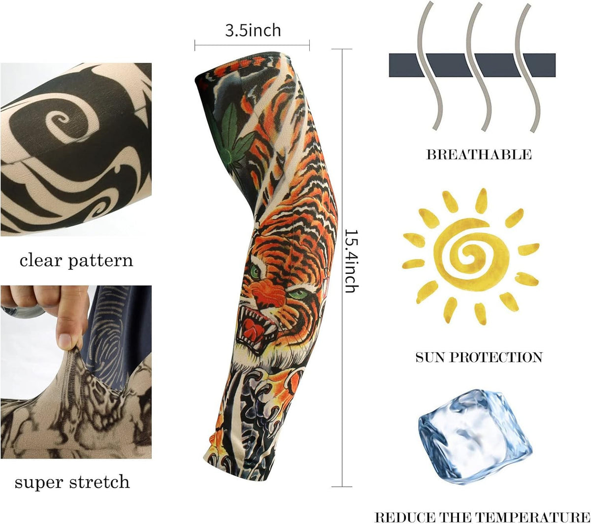 Tattoo Sleeves for Men 12-Piece Color Cover Arm Fake Tattoos