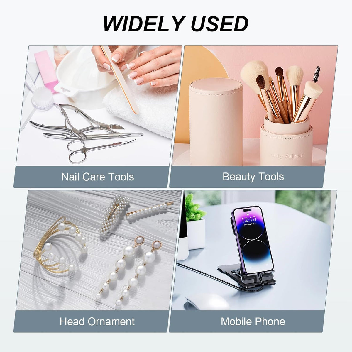 Portable UV Nail Tool Sterilizer Box with USB, Jewelry & Phone Sanitizer
