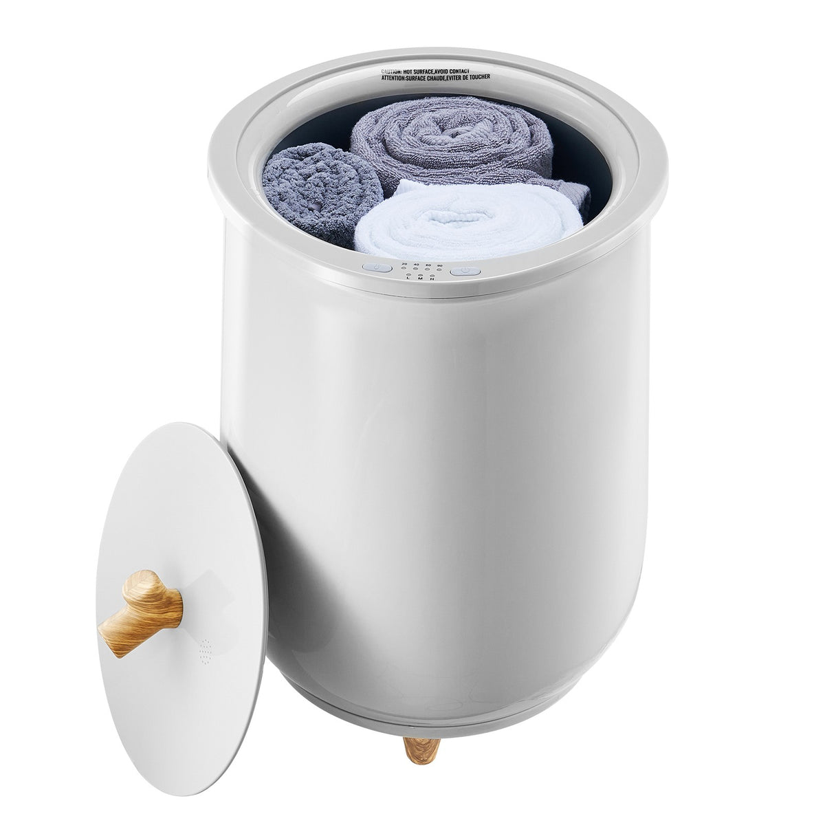 20L Towel Warmer Bucket with LED Light, Timer & Temperature Control - Gray