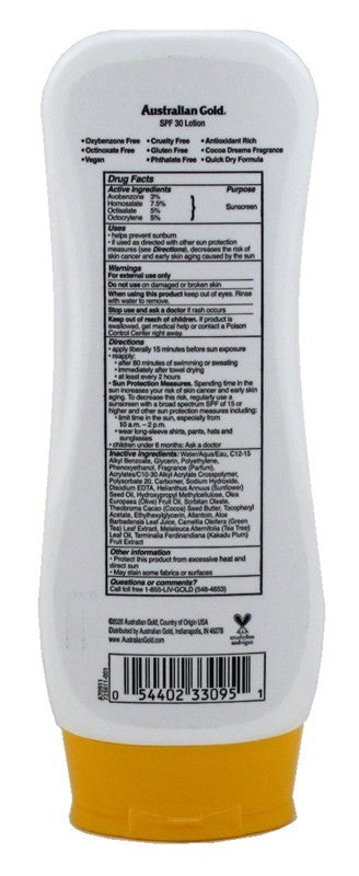 Australian Gold SPF 30 Lotion with Green Tea - Hydrating Sun Protection 8oz