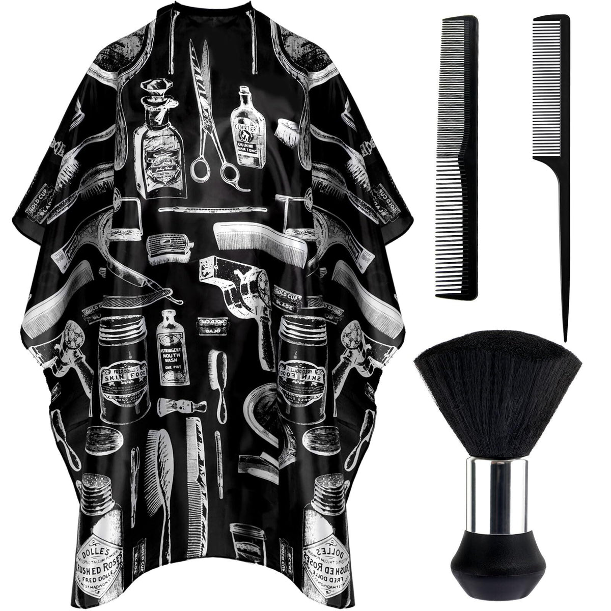 Professional Hair Cutting Cape with Adjustable Neck & Dust Brush for Salons