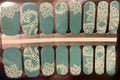 Color Nail Polish Strips 16 Count Teal Paisley Mandala Nail Art