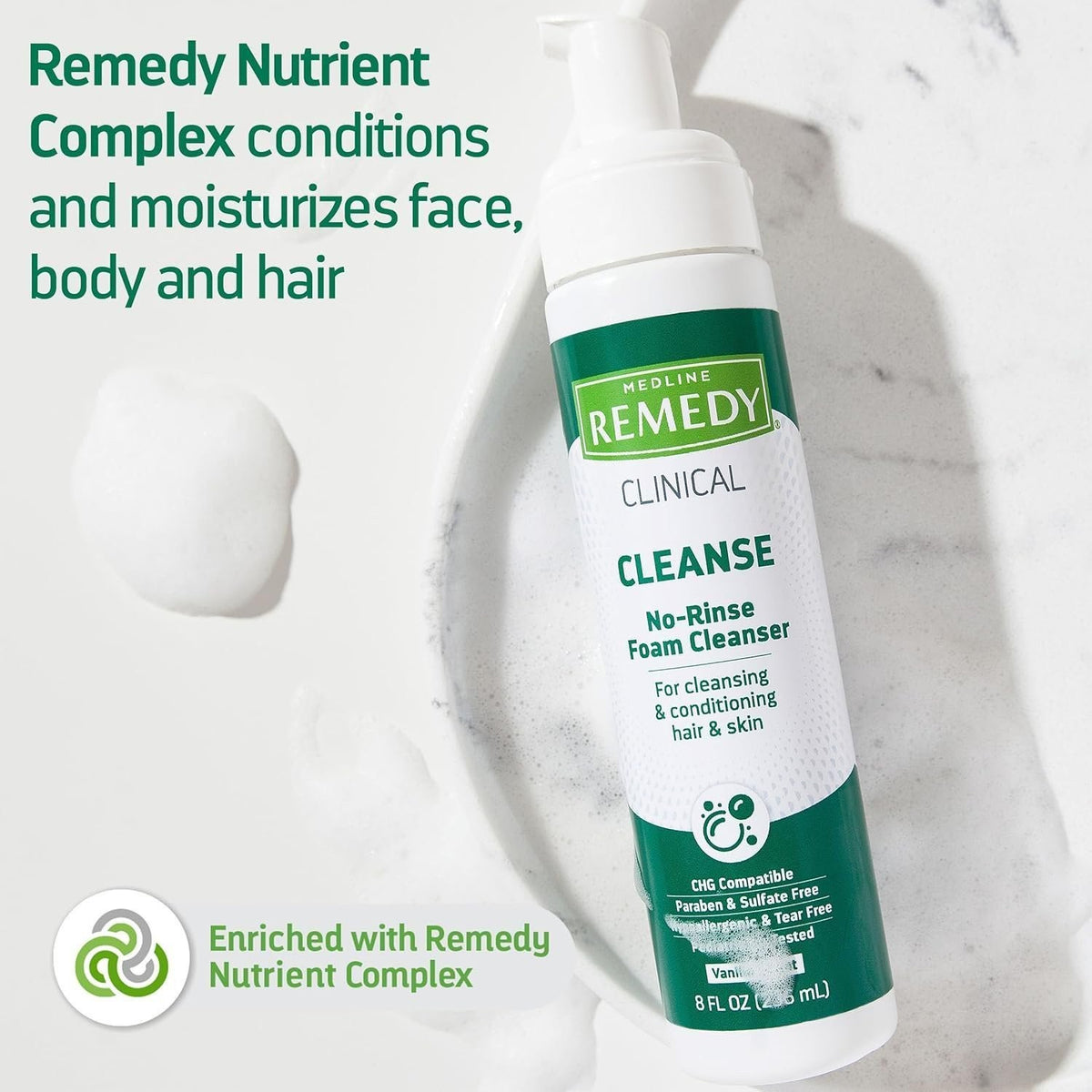 No-Rinse Foam Body and Hair Cleanser - Sensitive Skin, 8 fl oz