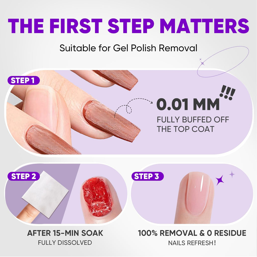 Bulk Acetone Nail Polish Remover Pads - Travel-Friendly, Quick & Effective, 250 Pack