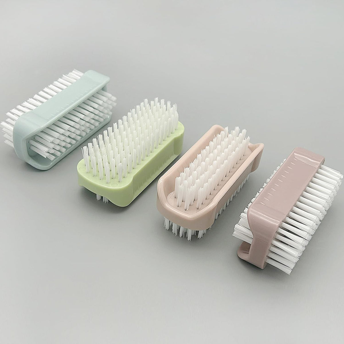 2-Sided Nail Brush Set for Fingernail and Under Nail Cleaning - 4 Pieces