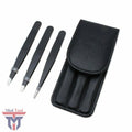 3 Pack Stainless Steel Slant Tip Tweezers for Eyebrow Grooming - Precision Hair Removal Tools