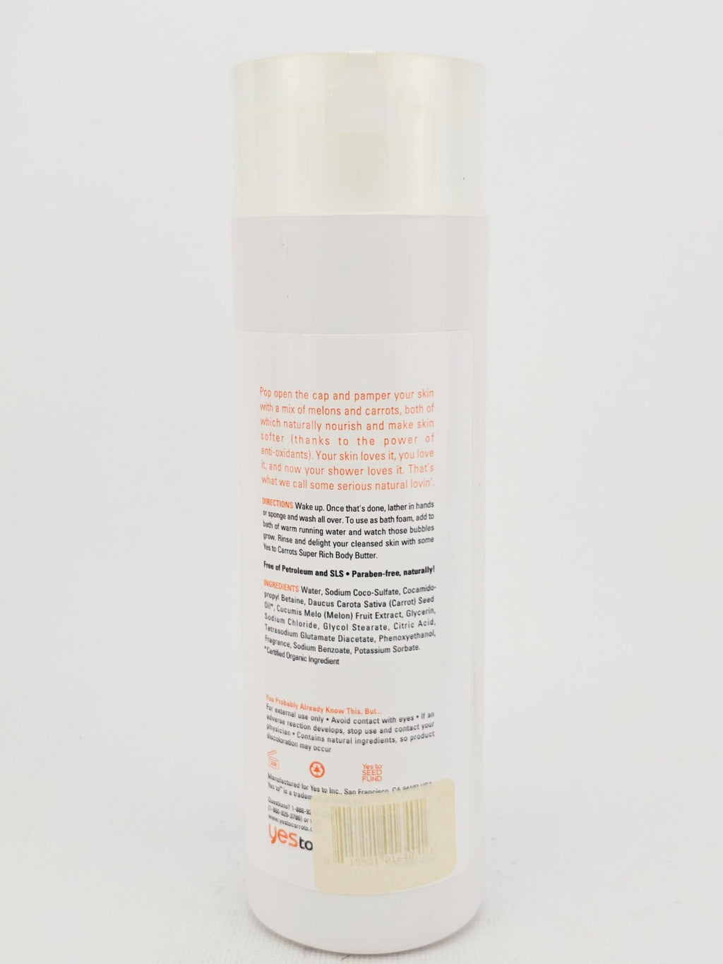Yes To Carrots Nourishing Body Wash 16.9 oz Pack of 2