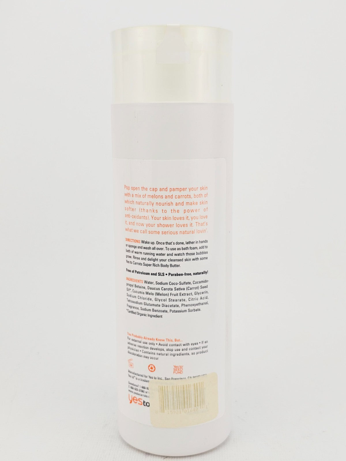 Yes To Carrots Nourishing Body Wash 16.9 oz Pack of 2