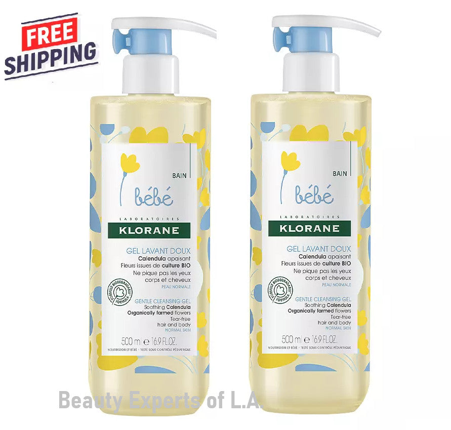 Baby Gentle Cleansing Gel with Calendula 2 Pack - Hypoallergenic & Organic