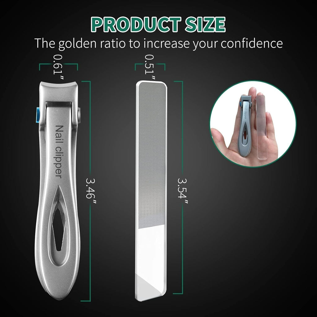 Ultra Wide Jaw Nail Clippers Set for Fingernail and Toenail Trimming