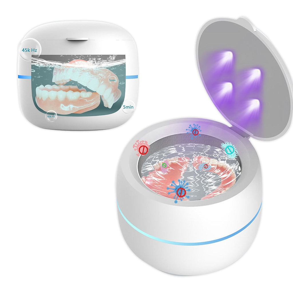 Ultrasonic UV Denture & Retainer Cleaner with LED Sterilization