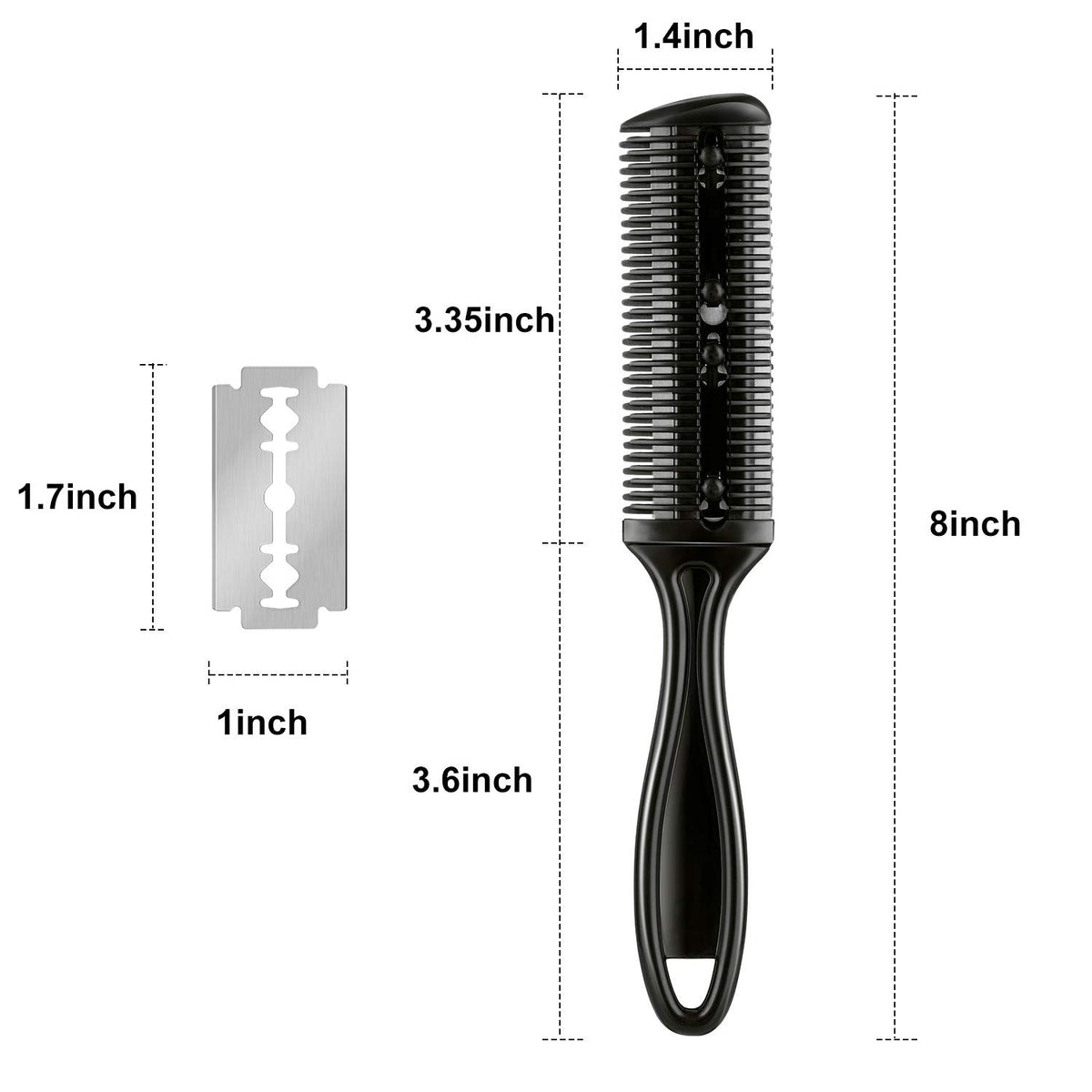 Hair Cutting Razor Comb Set with Replacement Blades - Professional Grooming Tool