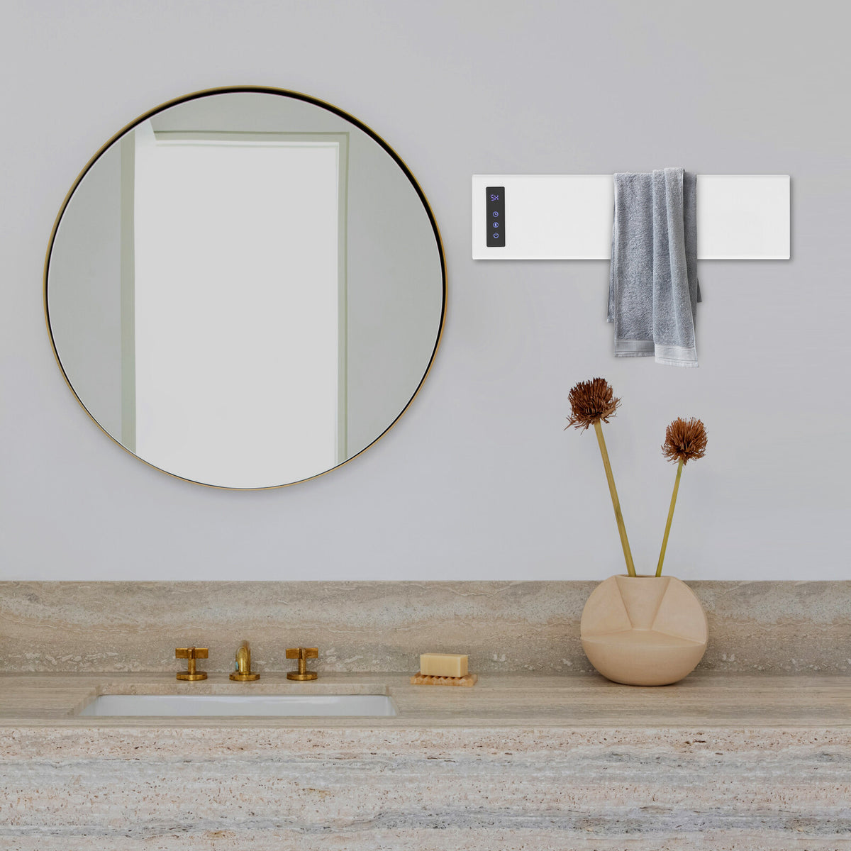 Wall-Mounted Electric Towel Warmer with Adjustable Temperature and Timer