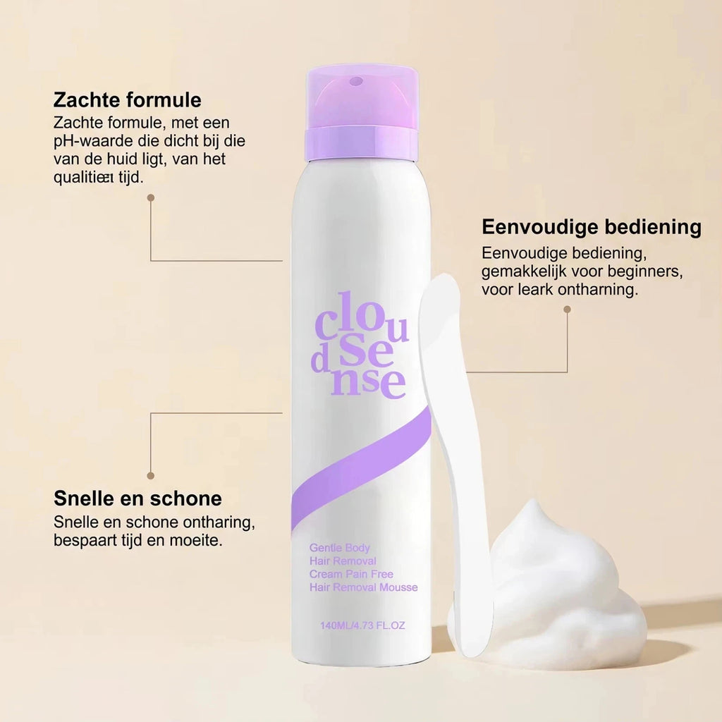 Gentle Hair Removal Mousse Spray with Aloe & Hyaluronic Acid - Full Body