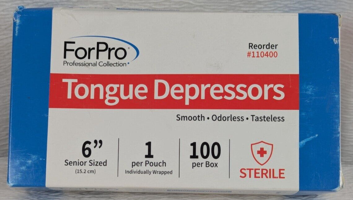Tongue Depressors - 100 Individually Wrapped, 6"