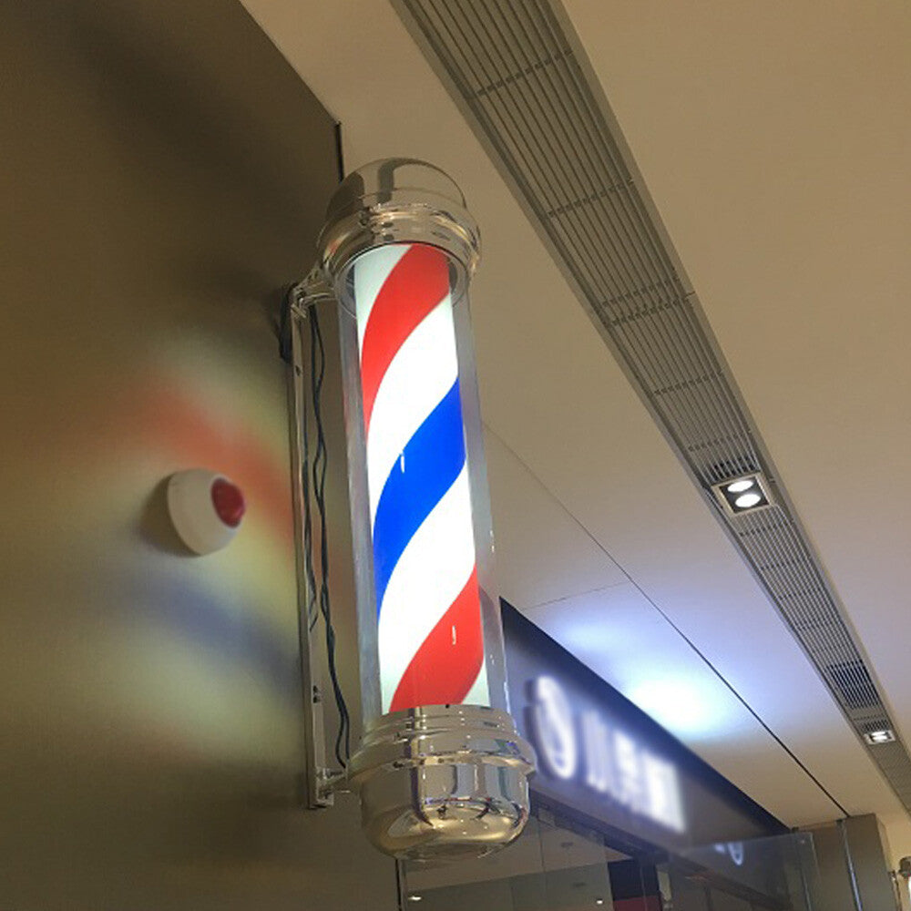 Rotating LED Sign Lamp for Barber Shop Pole - Red, White, Blue Lights
