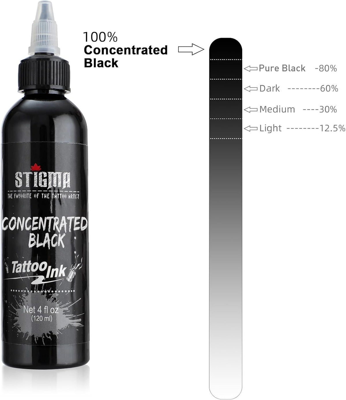 Professional Black Tattoo Ink 120ml Sterilized for Safe Skin Application