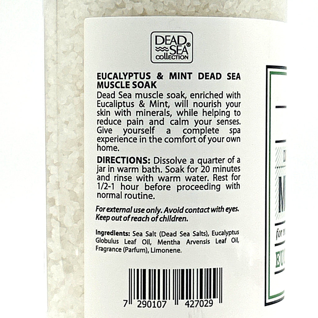 Dead Sea Minerals Eucalyptus Mint Bath Salts for Men - 37 oz Muscle Recovery & Relaxation