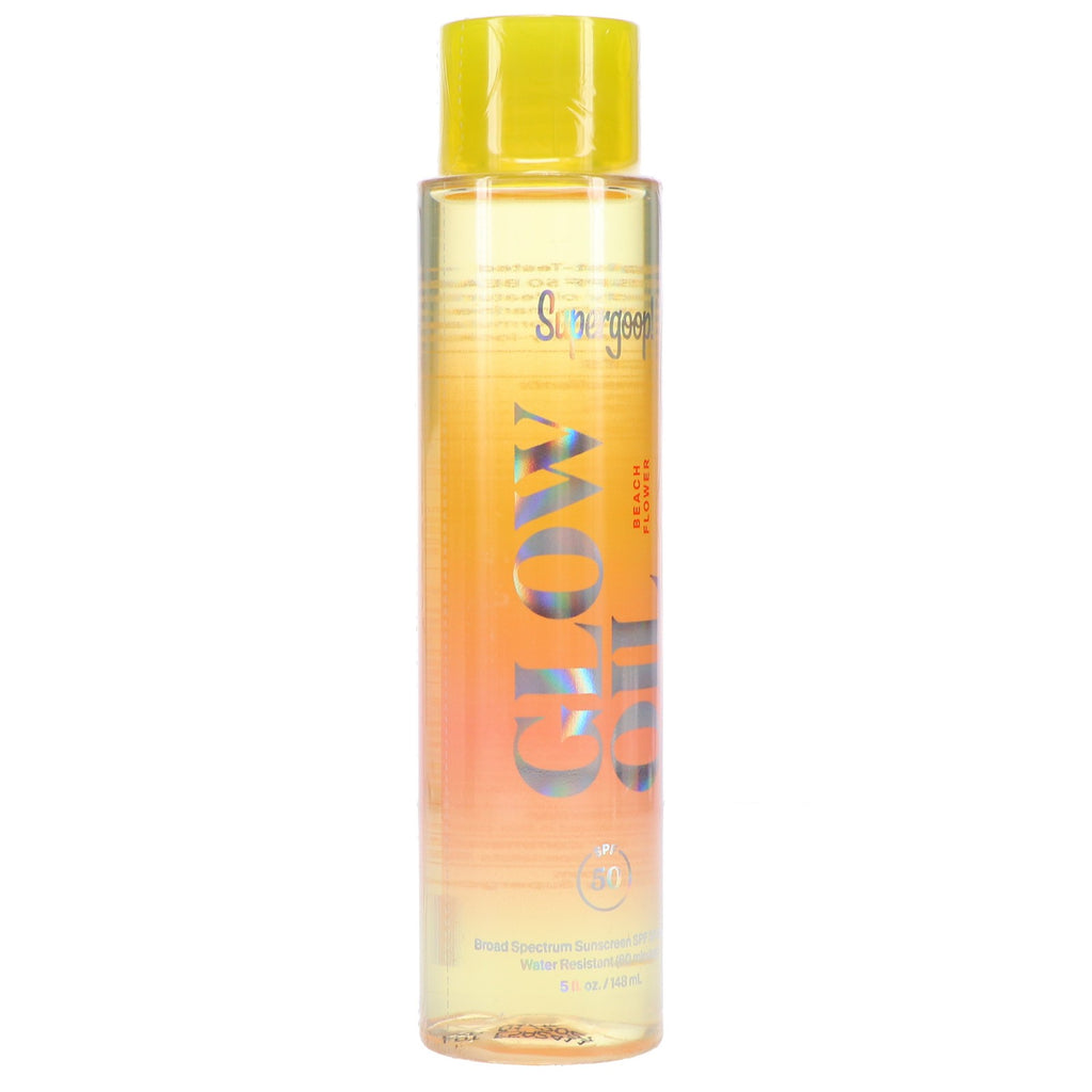 SPF 50 Body Oil with Sun-Kissed Glow - Beach Flower Scent, 5 oz