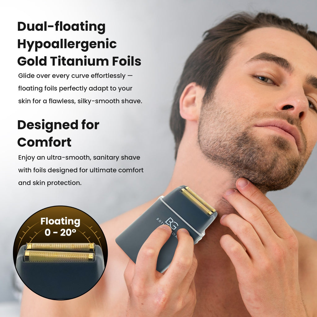 Cordless Electric Hair Clipper & Trimmer with Foil Shaver - Gold & Black