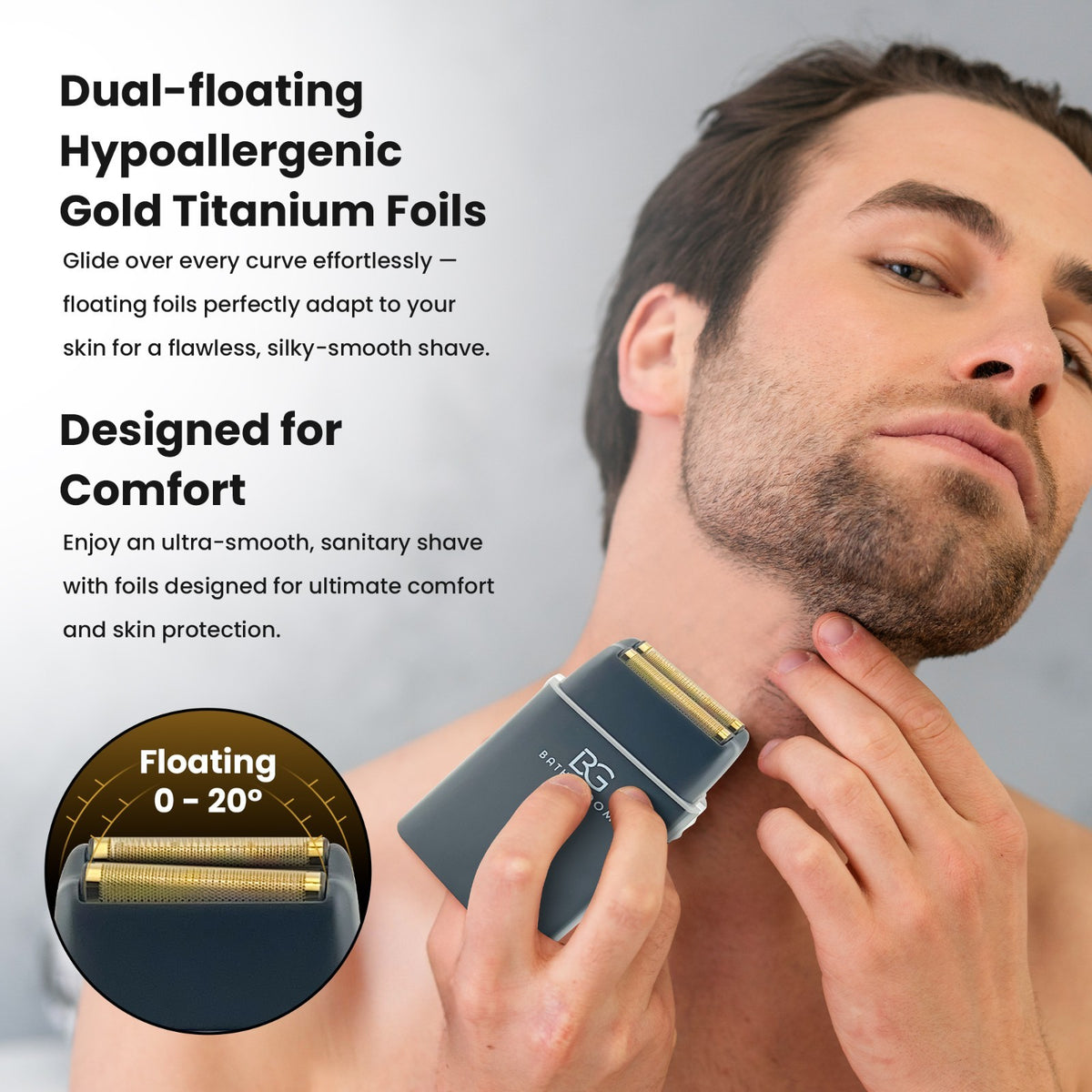 Cordless Electric Hair Clipper & Trimmer with Foil Shaver - Gold & Black