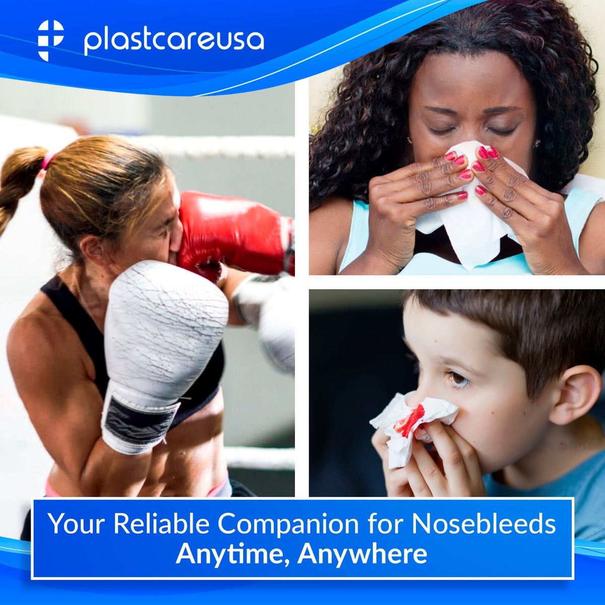 Nose Bleed Stop Plugs - 50 Pack, Extra Absorbent Blood Clotting, Kids & Adults