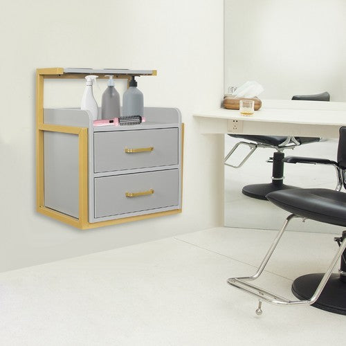 Wall Mounted Salon Storage Cabinet with Drawers for Spas and Barbershops