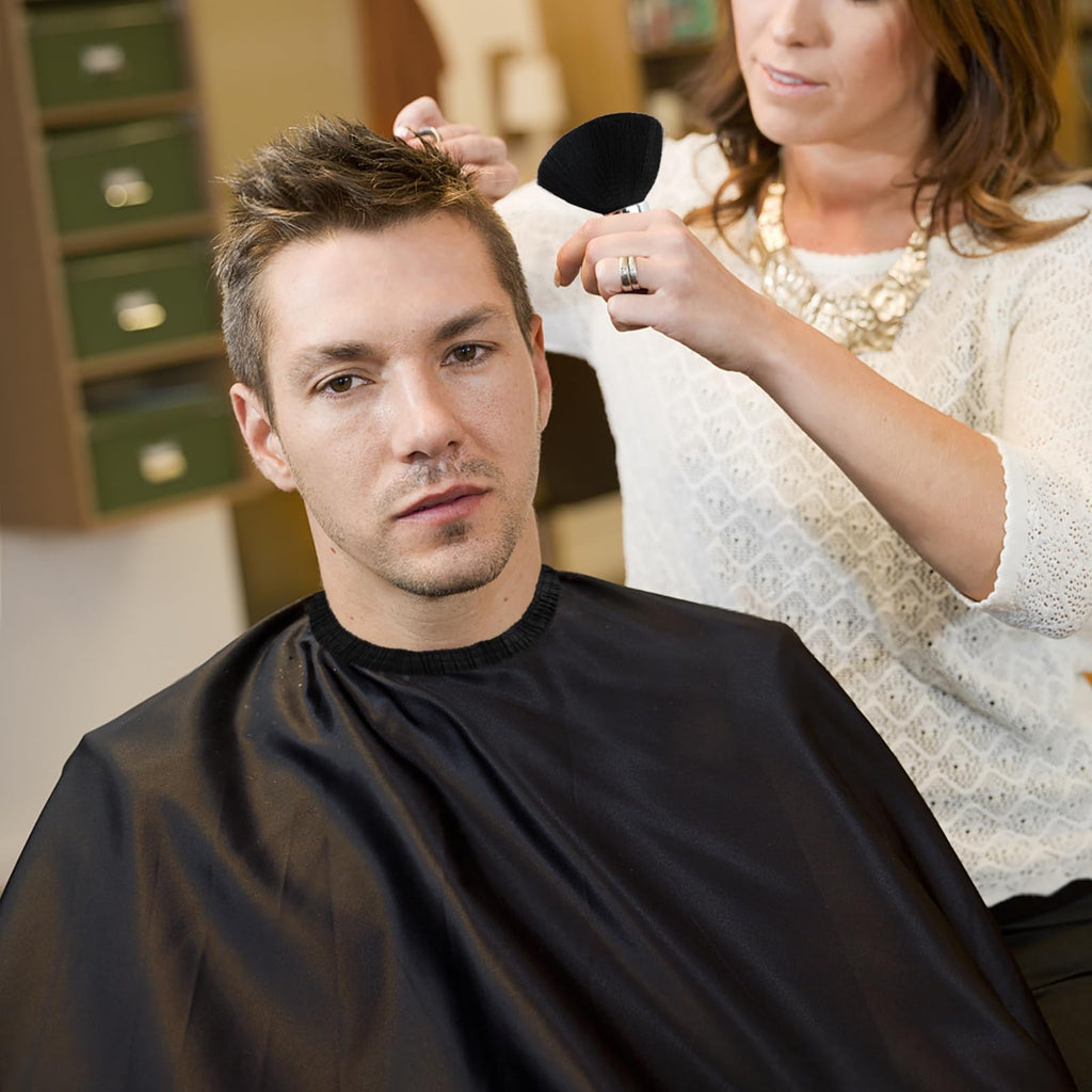 Professional Barber Cape with Neck Duster Brush & Cleaning Brush - Large Waterproof Salon Accessories