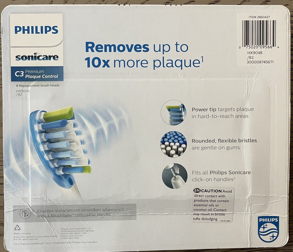 Philips Sonicare DiamondClean C3 Premium Replacement Toothbrush Heads White 8 Pack