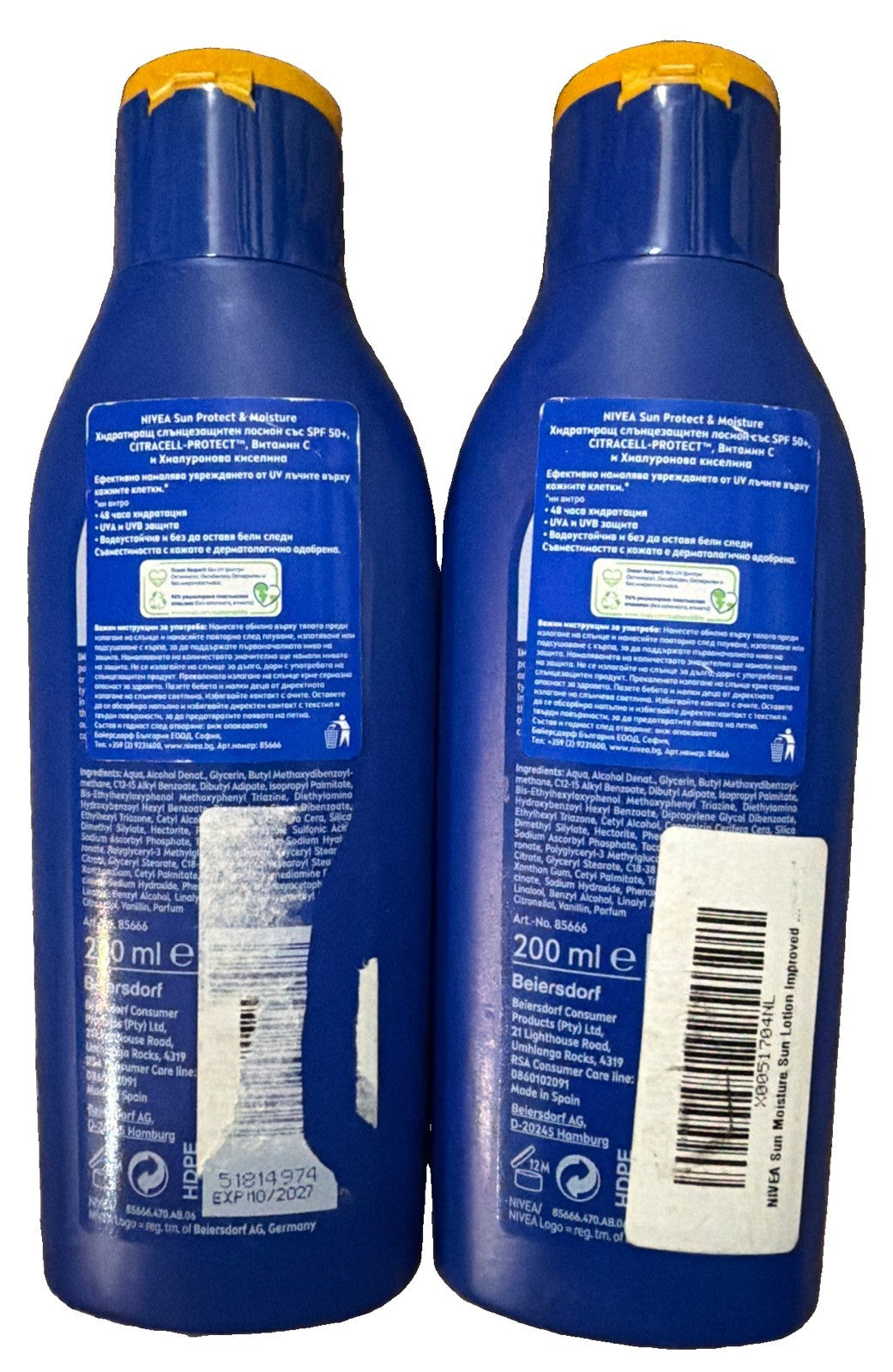 Nivea Sun Protect & Moisture SPF50+ Sunscreen Lotion 2x200ml