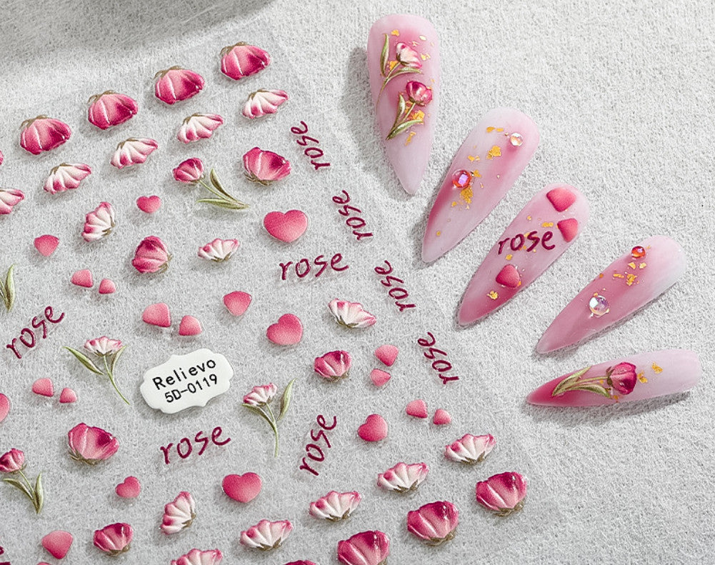 Nail Art Sticker Sheets with Butterfly, Bow, Star, and Fruit Designs - 100% Resin Decals