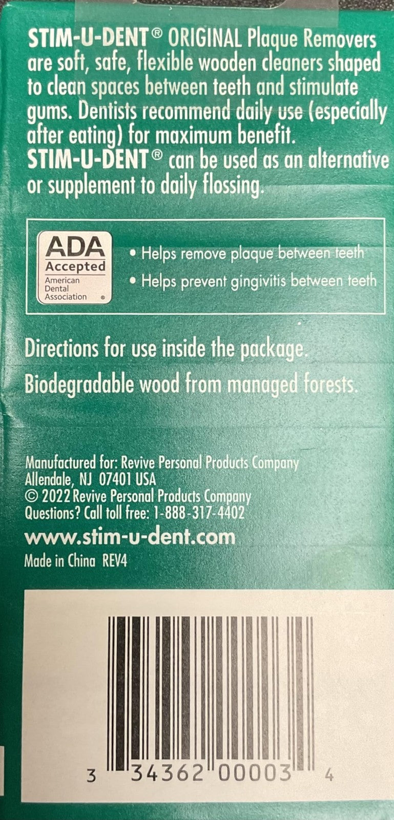 Plaque Removers Mint Flavored Toothpicks Pack of 4 - Oral Care Floss Picks