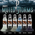 World Famous Tattoo Ink 6-Bottle Poch Muted Storm Set