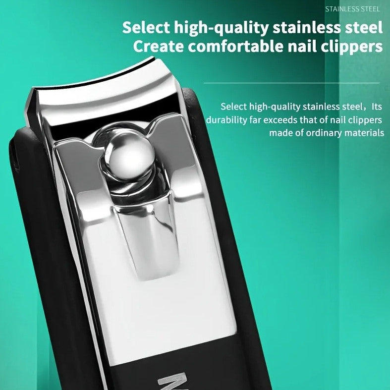 Stainless Steel Nail Clippers - Ultra Sharp Black Grooming Cutter