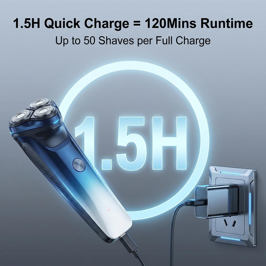 Men's Wet & Dry Electric Shaver with Pop-up Trimmer - USB-C Rechargeable