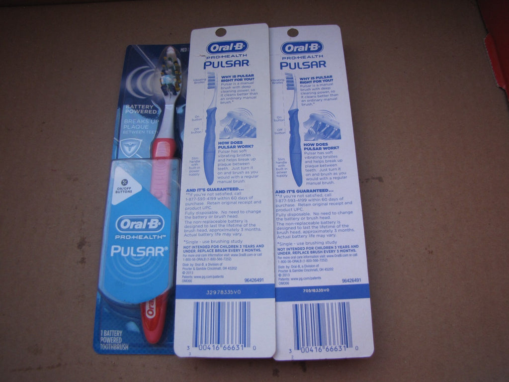 3 Count Electric Toothbrush Sets with Medium Bristles – Oral-B Pro-Health Pulsar 2013s