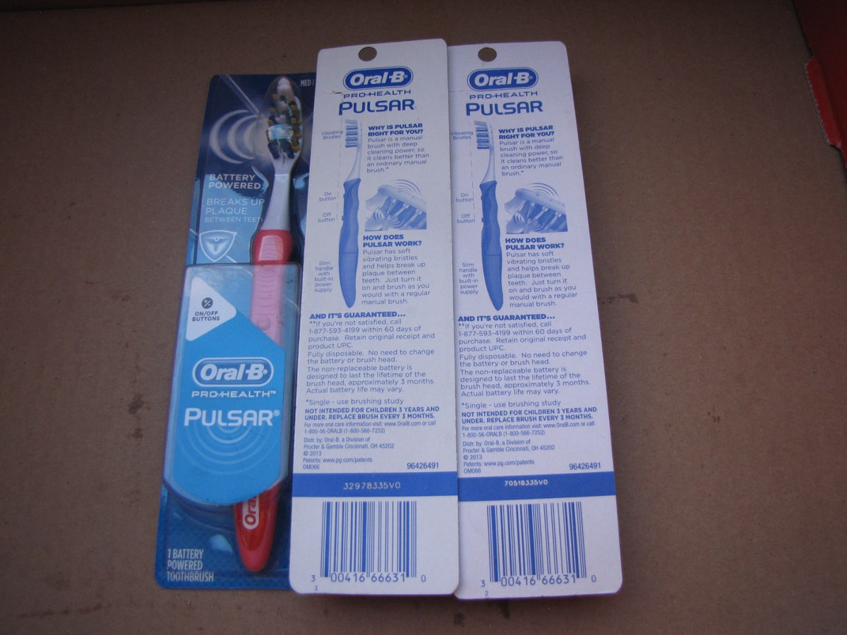 3 Count Electric Toothbrush Sets with Medium Bristles – Oral-B Pro-Health Pulsar 2013s