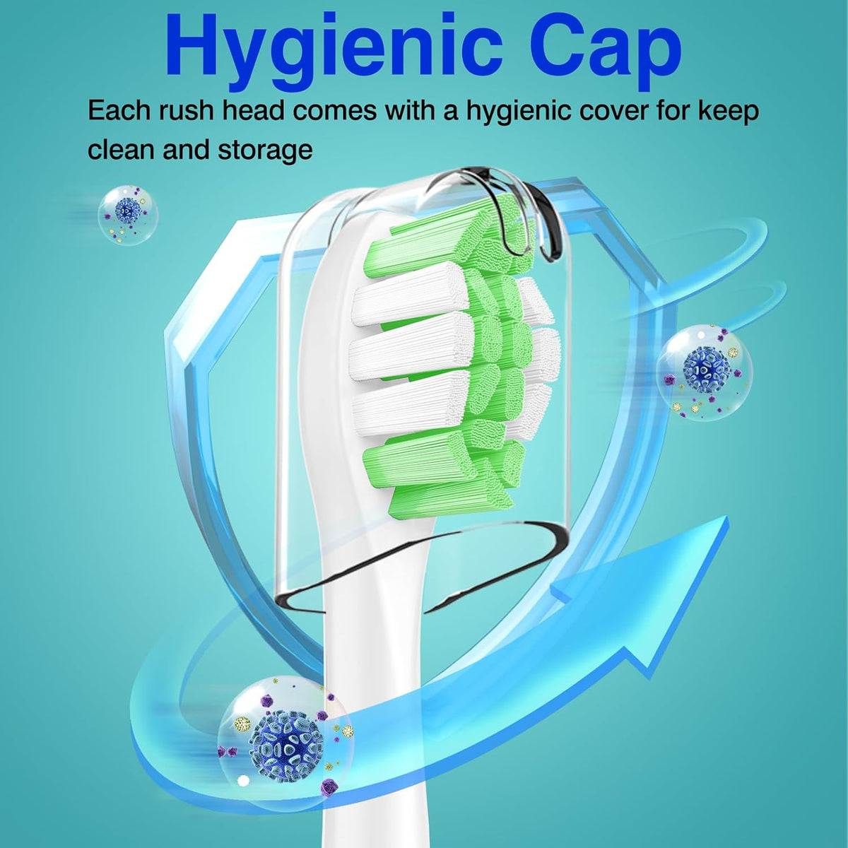 10 Pack Replacement Toothbrush Heads for Sonicare Click-On Handles - Compatible with 2 Series, DiamondClean, PowerUp & More